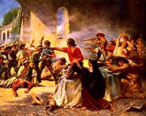 Battle of the Alamo during the Texas Revolution.