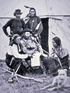 General George Custer with his Indian scouts during the Yellowstone 1873 expedition