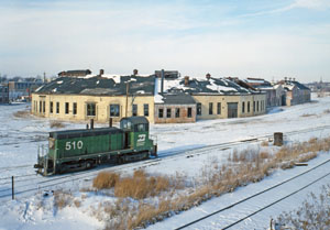 Chicago, Burlington & Quincy Railroad, Roundhouse & Shops in Aurora, Illinois by the Historic American Building Survey.