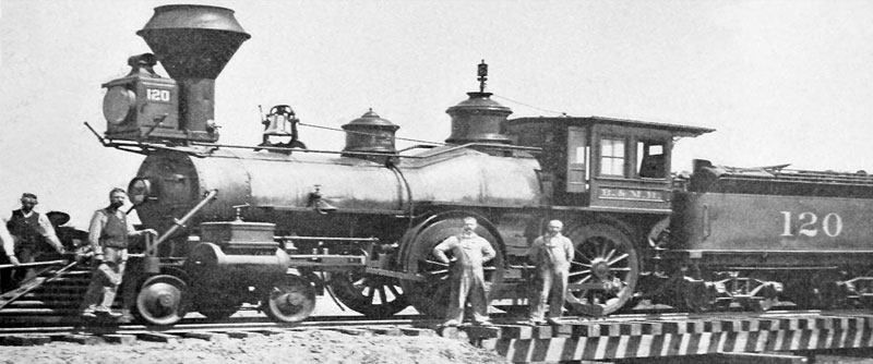 Burlington and Missouri_River Railroad locomotive, 1886.
