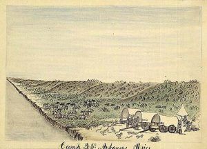 Arkansas River Camp on the Santa Fe Trail