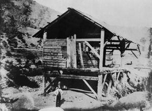 James Marshall at Sutter's Sawmill, Coloma, California, 1851.