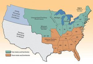 Missouri Compromise of 1820 Map