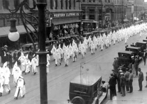 Ku Klux Klan on Laramer Street in Denver, Colorado, 1926.
