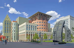 The Denver Public Library and surrounding Cultural Complex in downtown Denver, Colorado. Photo by Carol Highsmith, 2016.