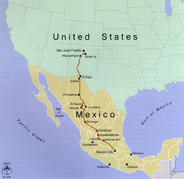 El Camino Real de Tierra Adentro Map