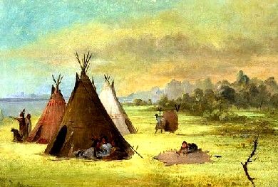 Painting of Kiowa camp, courtesy of the Smithsonian American Art Museum