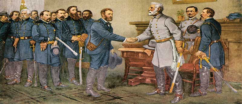 Lee's surrender at Appomattox, Virginia, 1865 by Thomas Nast