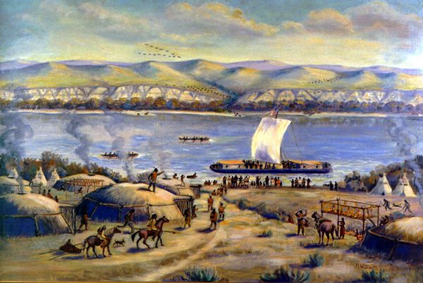 Lewis and Clark on the Upper Missouri River.