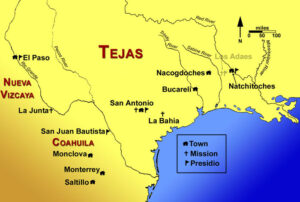 Northeastern New Spain in the late 18th century, courtesy Texas Beyond History.