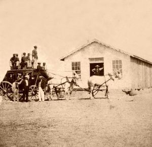 Overland Stage in Hays, Kansas by Alexander Gardner, 1867. Overland Stage in Hays, Kansas by Alexander Gardner, 1867.