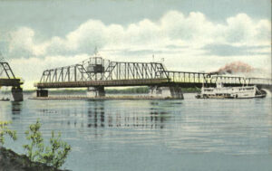Chicago, Burlington & Quincy Railroad bridge over the Mississippi River in Quincy, Illinois.