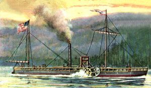 Robert Fulton'sSteamboat on the Hudson River