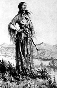 Sacagawea drawing by E.S. Paxson
