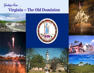 Greetings from Virginia Postcard. Available at Legends' General Store.